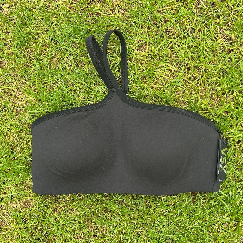 Victoria's Secret VSX Convertible Sports Bra Black XXL Suede Effect Padded New